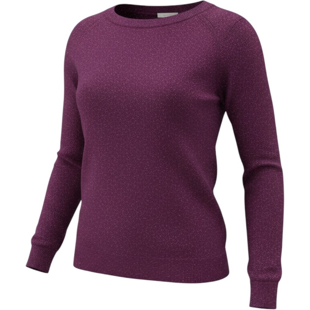 Lane Bryant Purple Metallic Shimmer Knit Sweater Boat Neck 3/4 Sleeve 18/20
